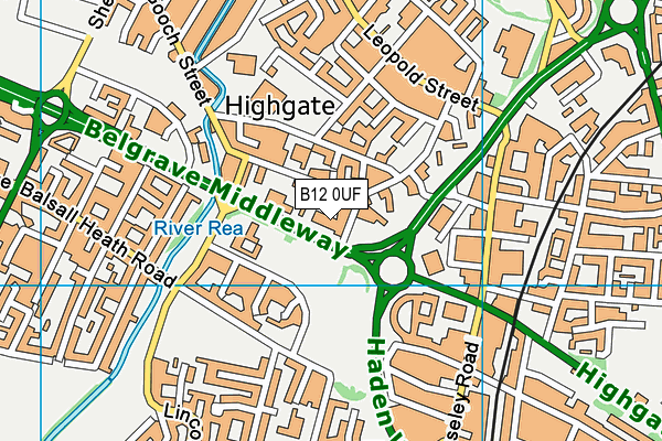 B12 0UF map - OS VectorMap District (Ordnance Survey) B12 0UF map - OS VectorMap District (Ordnance Survey)