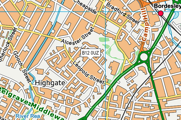 B12 0UZ map - OS VectorMap District (Ordnance Survey) B12 0UZ map - OS VectorMap District (Ordnance Survey)