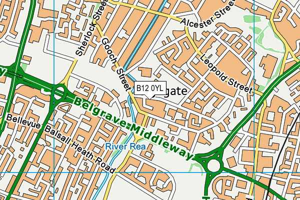 B12 0YL map - OS VectorMap District (Ordnance Survey) B12 0YL map - OS VectorMap District (Ordnance Survey)