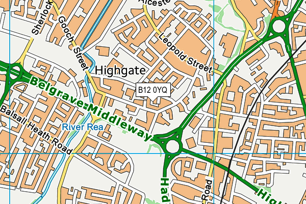 B12 0YQ map - OS VectorMap District (Ordnance Survey) B12 0YQ map - OS VectorMap District (Ordnance Survey)