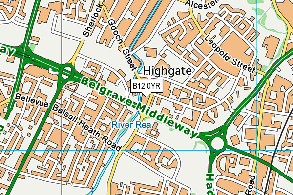B12 0YR map - OS VectorMap District (Ordnance Survey) B12 0YR map - OS VectorMap District (Ordnance Survey)