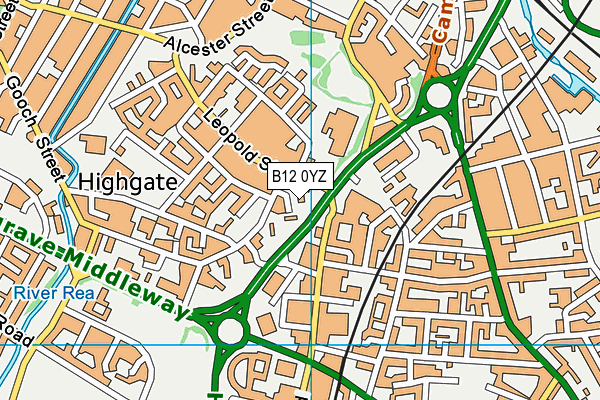 B12 0YZ map - OS VectorMap District (Ordnance Survey) B12 0YZ map - OS VectorMap District (Ordnance Survey)