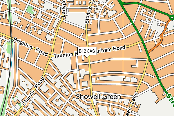 B12 8AS map - OS VectorMap District (Ordnance Survey) B12 8AS map - OS VectorMap District (Ordnance Survey)