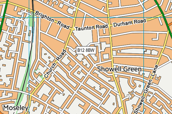 B12 8BW map - OS VectorMap District (Ordnance Survey)