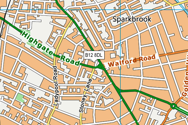 B12 8DL map - OS VectorMap District (Ordnance Survey) B12 8DL map - OS VectorMap District (Ordnance Survey)