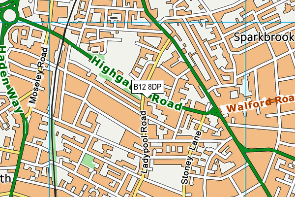 B12 8DP map - OS VectorMap District (Ordnance Survey) B12 8DP map - OS VectorMap District (Ordnance Survey)