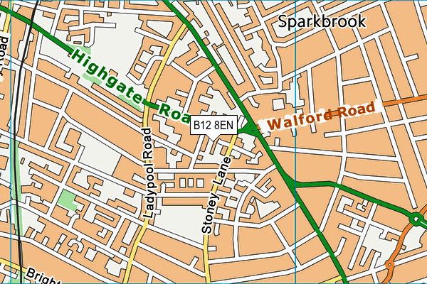 B12 8EN map - OS VectorMap District (Ordnance Survey) B12 8EN map - OS VectorMap District (Ordnance Survey)
