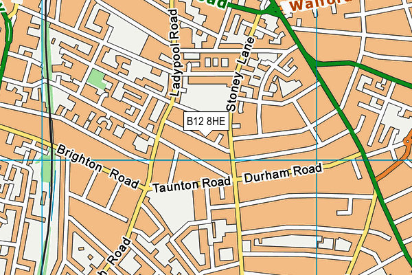 B12 8HE map - OS VectorMap District (Ordnance Survey) B12 8HE map - OS VectorMap District (Ordnance Survey)