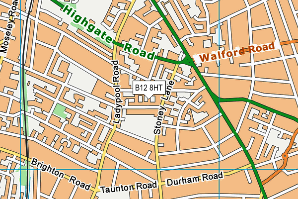 B12 8HT map - OS VectorMap District (Ordnance Survey) B12 8HT map - OS VectorMap District (Ordnance Survey)