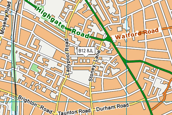 B12 8JL map - OS VectorMap District (Ordnance Survey) B12 8JL map - OS VectorMap District (Ordnance Survey)