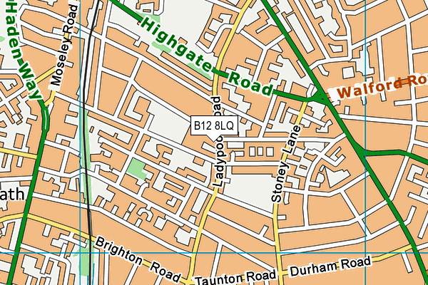 B12 8LQ map - OS VectorMap District (Ordnance Survey) B12 8LQ map - OS VectorMap District (Ordnance Survey)