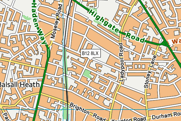 B12 8LX map - OS VectorMap District (Ordnance Survey) B12 8LX map - OS VectorMap District (Ordnance Survey)