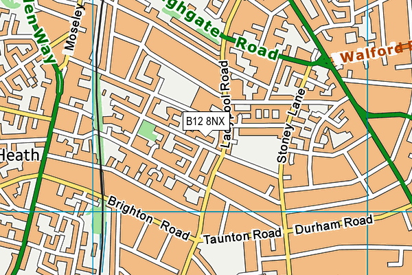B12 8NX map - OS VectorMap District (Ordnance Survey) B12 8NX map - OS VectorMap District (Ordnance Survey)