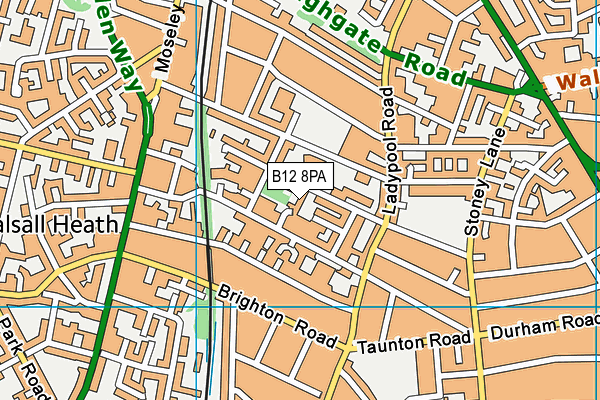 B12 8PA map - OS VectorMap District (Ordnance Survey) B12 8PA map - OS VectorMap District (Ordnance Survey)