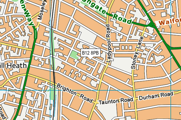 B12 8PB map - OS VectorMap District (Ordnance Survey) B12 8PB map - OS VectorMap District (Ordnance Survey)