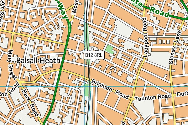 B12 8RL map - OS VectorMap District (Ordnance Survey)