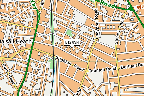 B12 8SN map - OS VectorMap District (Ordnance Survey)