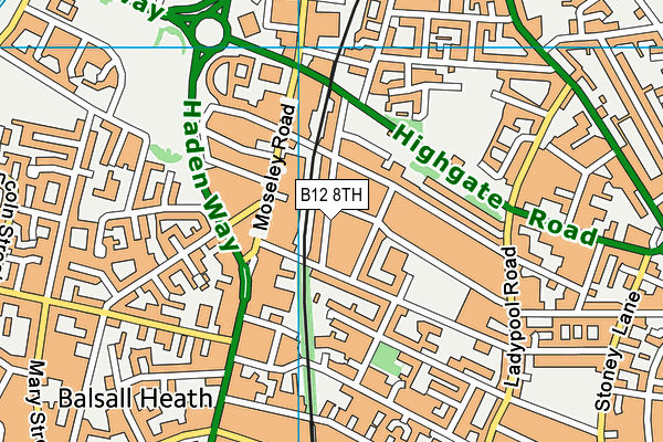 B12 8TH map - OS VectorMap District (Ordnance Survey) B12 8TH map - OS VectorMap District (Ordnance Survey)