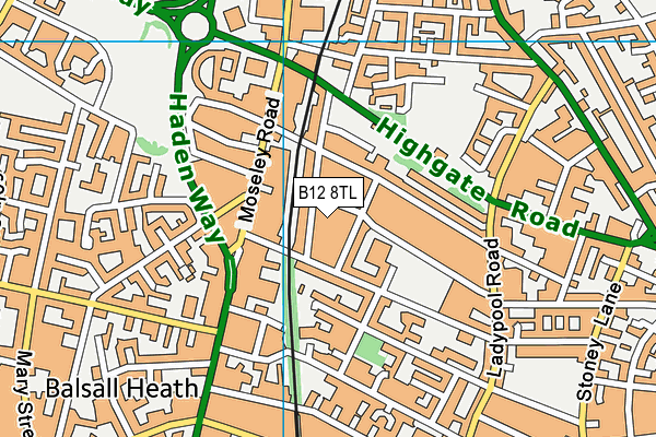 B12 8TL map - OS VectorMap District (Ordnance Survey) B12 8TL map - OS VectorMap District (Ordnance Survey)