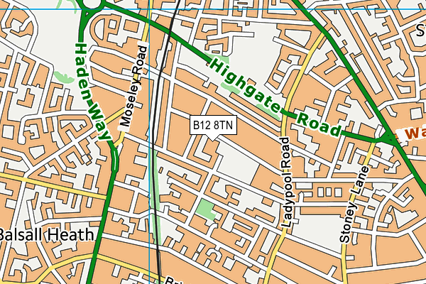 B12 8TN map - OS VectorMap District (Ordnance Survey) B12 8TN map - OS VectorMap District (Ordnance Survey)