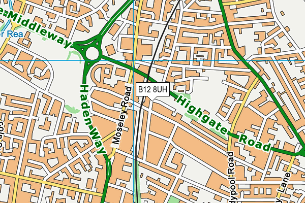 B12 8UH map - OS VectorMap District (Ordnance Survey) B12 8UH map - OS VectorMap District (Ordnance Survey)