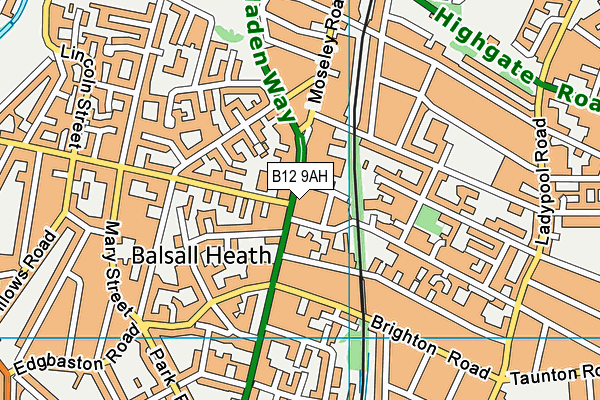 B12 9AH map - OS VectorMap District (Ordnance Survey) B12 9AH map - OS VectorMap District (Ordnance Survey)