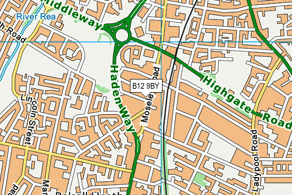B12 9BY map - OS VectorMap District (Ordnance Survey) B12 9BY map - OS VectorMap District (Ordnance Survey)