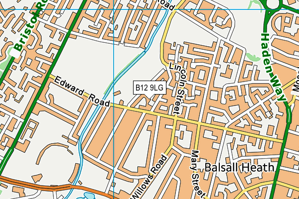 B12 9LG map - OS VectorMap District (Ordnance Survey) B12 9LG map - OS VectorMap District (Ordnance Survey)