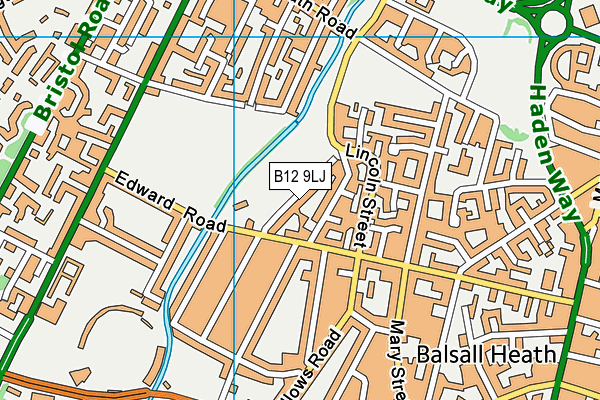 B12 9LJ map - OS VectorMap District (Ordnance Survey) B12 9LJ map - OS VectorMap District (Ordnance Survey)