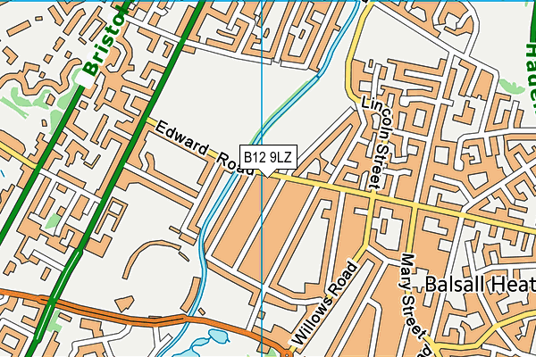 B12 9LZ map - OS VectorMap District (Ordnance Survey) B12 9LZ map - OS VectorMap District (Ordnance Survey)