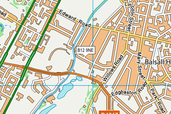 B12 9NE map - OS VectorMap District (Ordnance Survey) B12 9NE map - OS VectorMap District (Ordnance Survey)