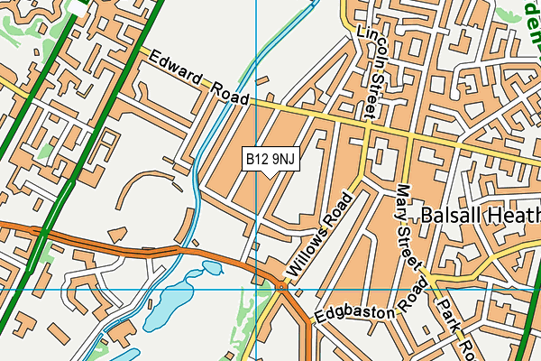 B12 9NJ map - OS VectorMap District (Ordnance Survey) B12 9NJ map - OS VectorMap District (Ordnance Survey)