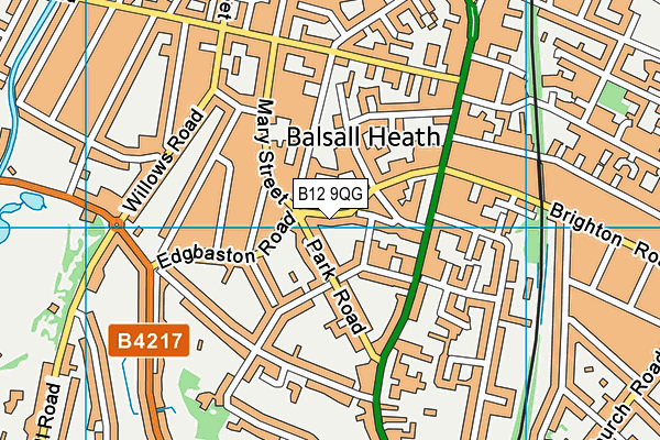 B12 9QG map - OS VectorMap District (Ordnance Survey) B12 9QG map - OS VectorMap District (Ordnance Survey)