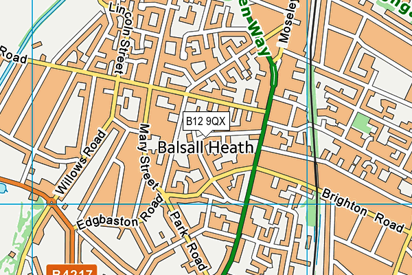 B12 9QX map - OS VectorMap District (Ordnance Survey) B12 9QX map - OS VectorMap District (Ordnance Survey)