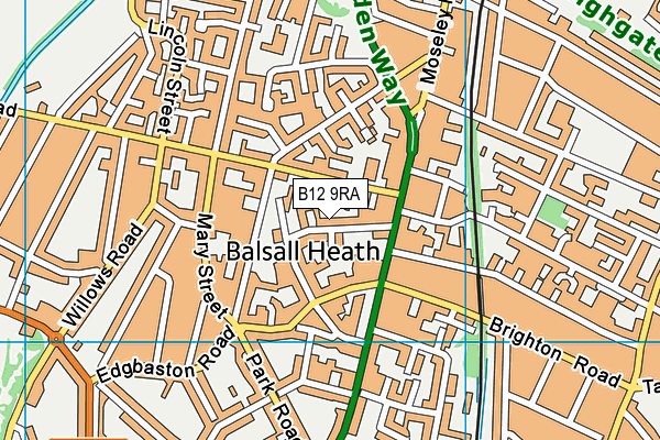 B12 9RA map - OS VectorMap District (Ordnance Survey) B12 9RA map - OS VectorMap District (Ordnance Survey)