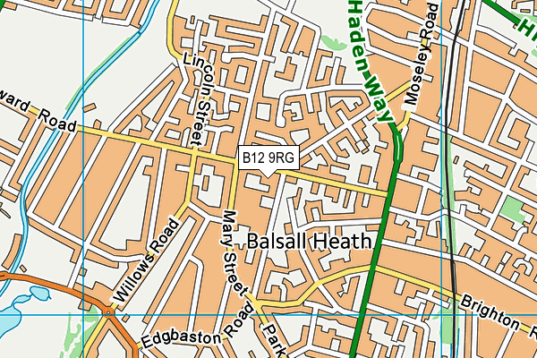B12 9RG map - OS VectorMap District (Ordnance Survey) B12 9RG map - OS VectorMap District (Ordnance Survey)