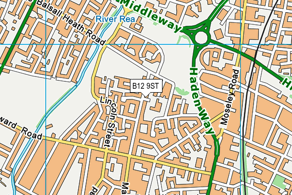 B12 9ST map - OS VectorMap District (Ordnance Survey) B12 9ST map - OS VectorMap District (Ordnance Survey)
