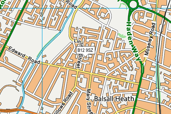 B12 9SZ map - OS VectorMap District (Ordnance Survey) B12 9SZ map - OS VectorMap District (Ordnance Survey)