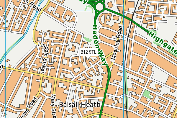B12 9TL map - OS VectorMap District (Ordnance Survey) B12 9TL map - OS VectorMap District (Ordnance Survey)