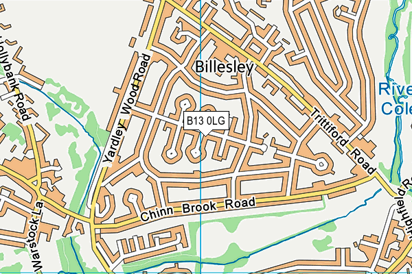 B13 0LG map - OS VectorMap District (Ordnance Survey)