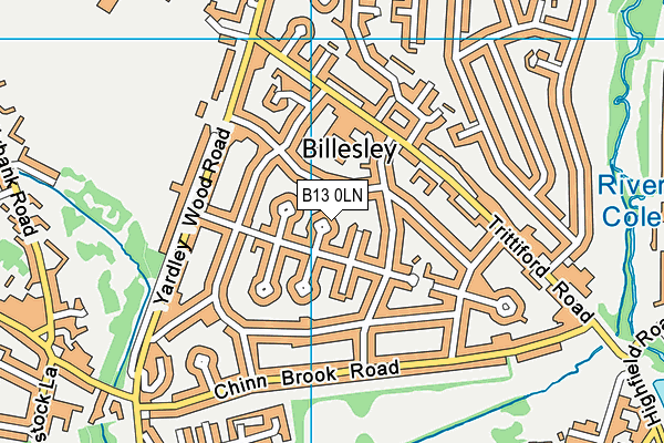 B13 0LN map - OS VectorMap District (Ordnance Survey) B13 0LN map - OS VectorMap District (Ordnance Survey)