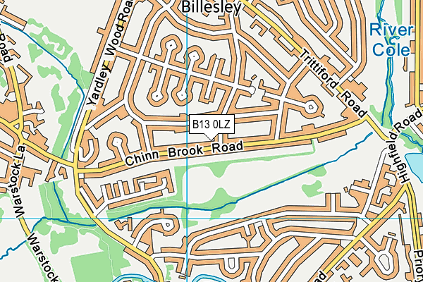 B13 0LZ map - OS VectorMap District (Ordnance Survey) B13 0LZ map - OS VectorMap District (Ordnance Survey)