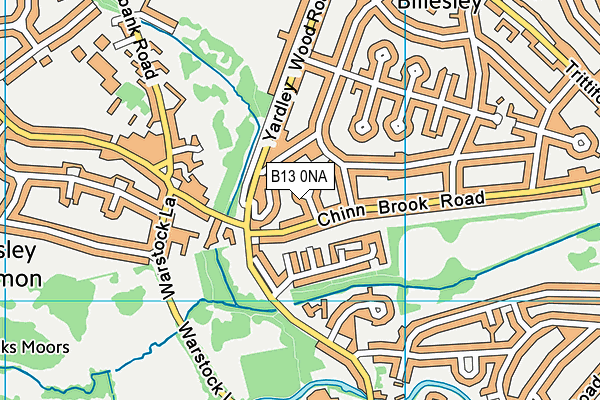 B13 0NA map - OS VectorMap District (Ordnance Survey)