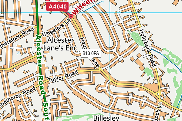 B13 0PA map - OS VectorMap District (Ordnance Survey) B13 0PA map - OS VectorMap District (Ordnance Survey)