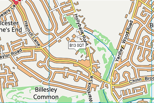 B13 0QT map - OS VectorMap District (Ordnance Survey) B13 0QT map - OS VectorMap District (Ordnance Survey)