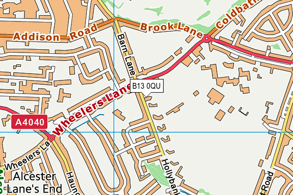 B13 0QU map - OS VectorMap District (Ordnance Survey) B13 0QU map - OS VectorMap District (Ordnance Survey)