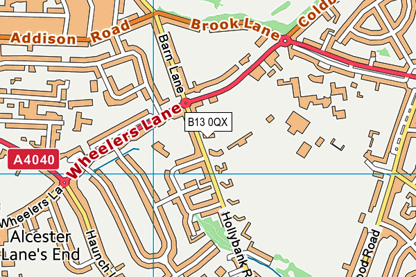 B13 0QX map - OS VectorMap District (Ordnance Survey) B13 0QX map - OS VectorMap District (Ordnance Survey)
