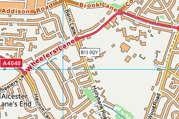 B13 0QY map - OS VectorMap District (Ordnance Survey) B13 0QY map - OS VectorMap District (Ordnance Survey)