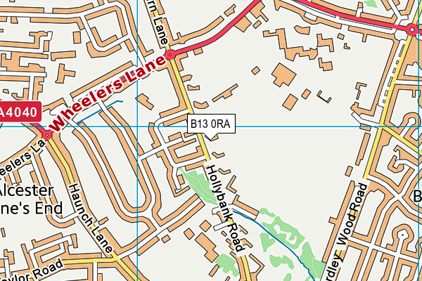 B13 0RA map - OS VectorMap District (Ordnance Survey) B13 0RA map - OS VectorMap District (Ordnance Survey)