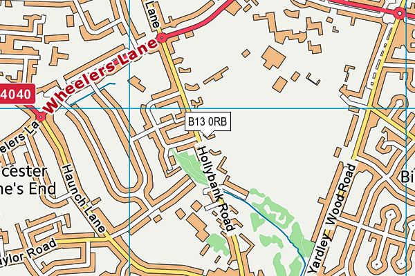 B13 0RB map - OS VectorMap District (Ordnance Survey) B13 0RB map - OS VectorMap District (Ordnance Survey)
